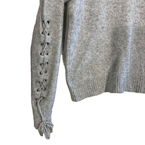 Halogen Merino Wool Grey Cutout Tie Sleeve Sweater S - Picture 3 of 6